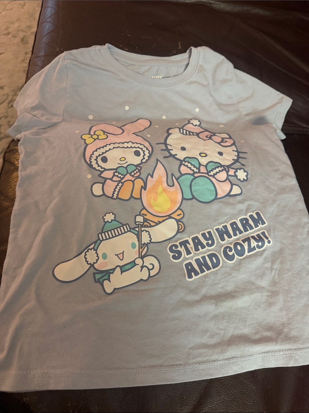 Hello Kitty Light Blue 'Stay Warm and Cozy' Graphic Tee